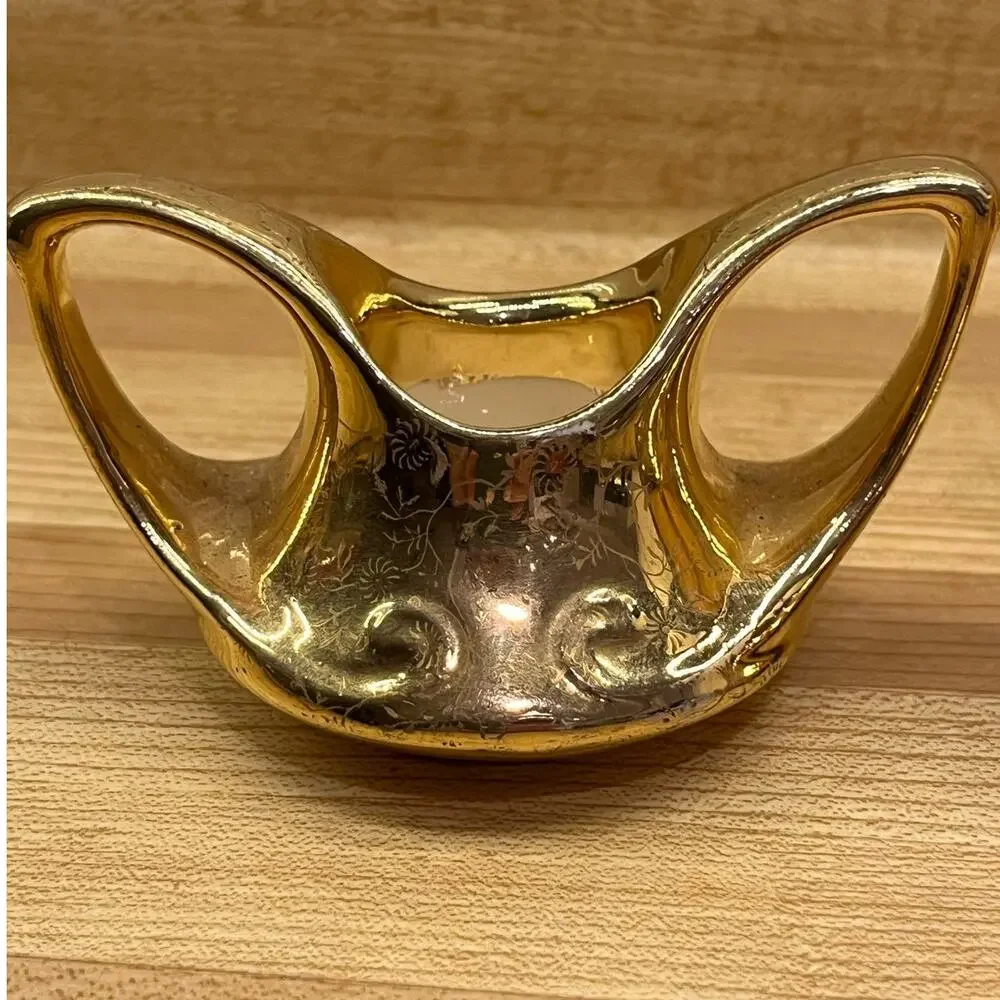 Pearl China Co Creamer Sugar Bowl 22KT Gold Trim Hand Decorated Set